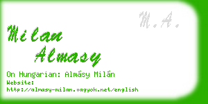 milan almasy business card